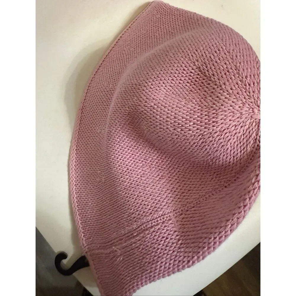 Zara Kids Girls Knit Lightweight Cotton Blend Bucket Hat Pink Size 10-14 NWT
